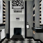 ambiance wc - toilettes gris et violet