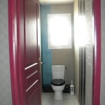 ambiance wc - toilettes gris et violet