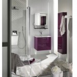 déco salle de bain gris et violet