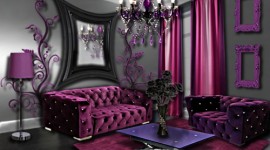 déco salon prune