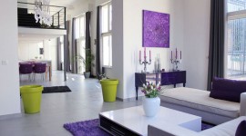 décoration salon violet