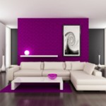 décoration salon violet