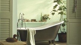 déco salle de bain kaki