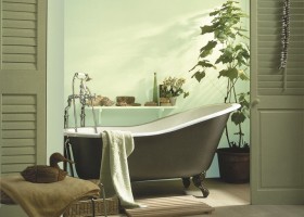 déco salle de bain kaki