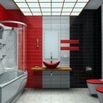 déco salle de bain rouge