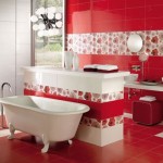 déco salle de bain rouge