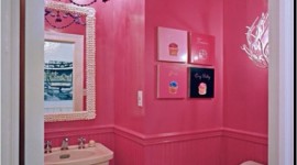 déco wc - toilettes rose