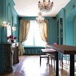 décoration salle à manger turquoise