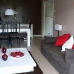 idée déco salon gris et rouge