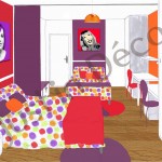 ambiance chambre fille orange