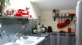 déco cuisine gris et rouge