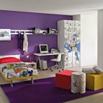 décoration chambre garçon gris et violet